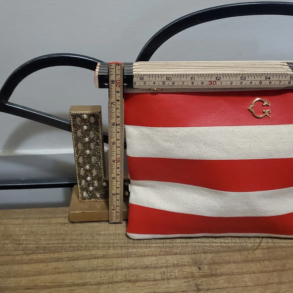 C Wonder Womens Nautical‎ Striped Anchor Clutch